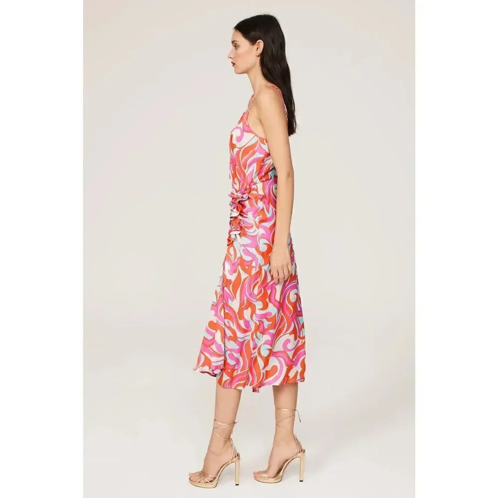DELFI Collective Rory Dress Psychedelic Print Sleeveless Cocktail Slip Midi M